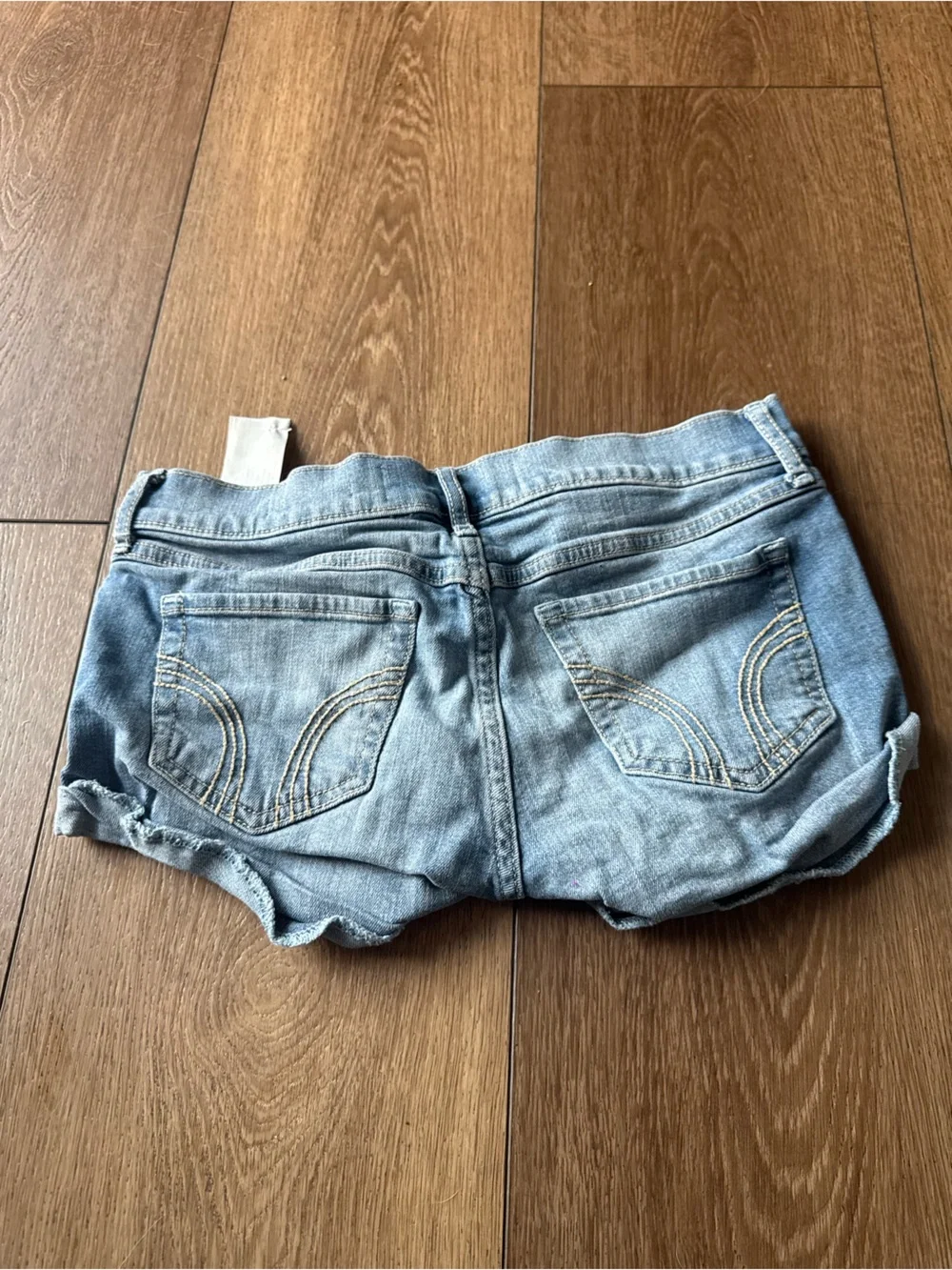 Hollister Light Blue Distressed Denim Jean Shorts
